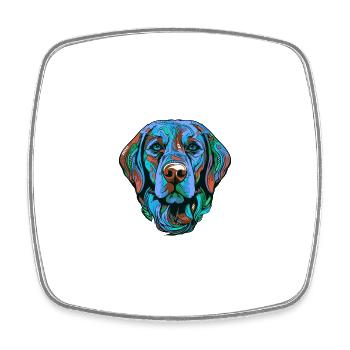 Portrait de chien labrador coloré - Magnet carré - blanc - Devant