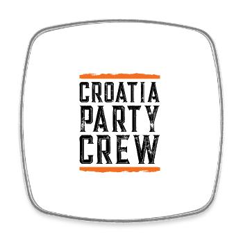 Croatie Party Crew - Magnet carré - blanc - Devant