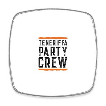 Tenerife Party Crew - Magnet carré - blanc - Devant