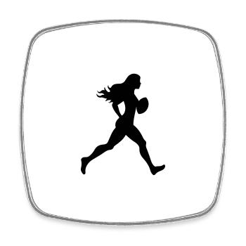 Icône féminine du football américain - Magnet carré - blanc - Devant