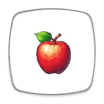 Apfel Pixel Gamer - Viereckiger Kühlschrankmagnet - Weiß - Vorne