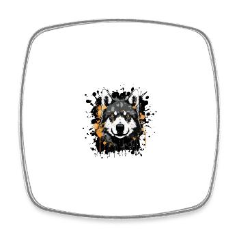Akita Dog Portrait - Square fridge magnet - white - Front