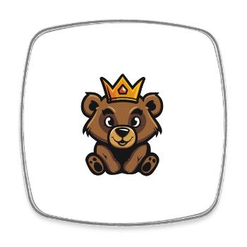 Bear Comic Crown - Square fridge magnet - white - Front