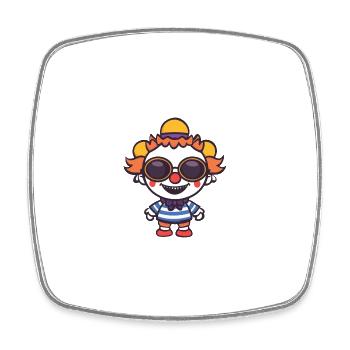 Halloween Clown Cool - Magnet carré - blanc - Devant