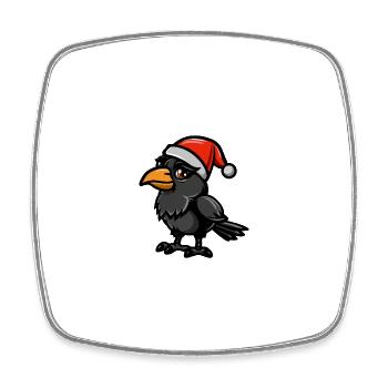 Raven Crow Christmas - Square fridge magnet - white - Front