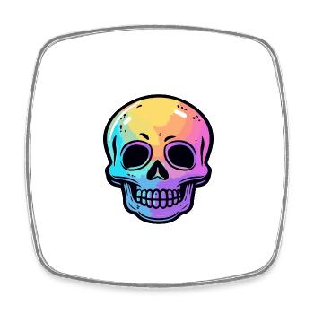 Crâne Halloween Squelette coloré - Magnet carré - blanc - Devant