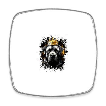 Tête de chien Kangal Portrait Couronne - Magnet carré - blanc - Devant