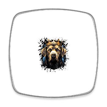 Labrador Dog Head Portrait Crown - Square fridge magnet - white - Front