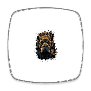 Mastiff Dog Head Portrait Crown - Square fridge magnet - white - Front