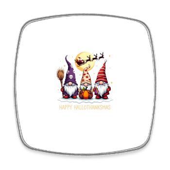 Bonne célébration des gnomes Hallothanksmas - Magnet carré - blanc - Devant