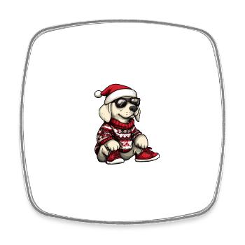 Labrador Hund Weihnachten X-Mas - Viereckiger Kühlschrankmagnet - Weiß - Vorne