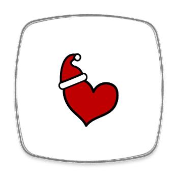 Coeur Noël - Magnet carré - blanc - Devant