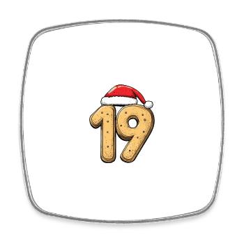 19 Zahl Weihnachten - Viereckiger Kühlschrankmagnet - Weiß - Vorne