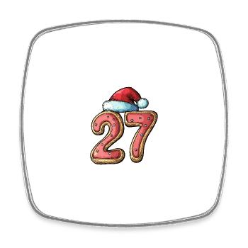 27 Zahl Weihnachten - Viereckiger Kühlschrankmagnet - Weiß - Vorne
