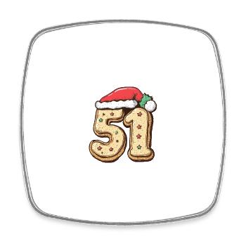 51 Zahl Weihnachten - Viereckiger Kühlschrankmagnet - Weiß - Vorne