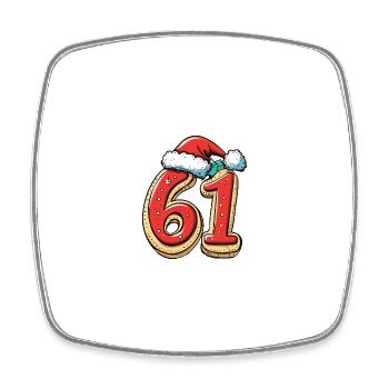 61 Nombre Noël - Magnet carré - blanc - Devant