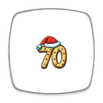 70 Number Christmas - Square fridge magnet - white - Front