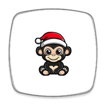 Monkey Christmas Cute - Square fridge magnet - white - Front