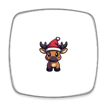 Elch Weihnachten Niedlich - Viereckiger Kühlschrankmagnet - Weiß - Vorne