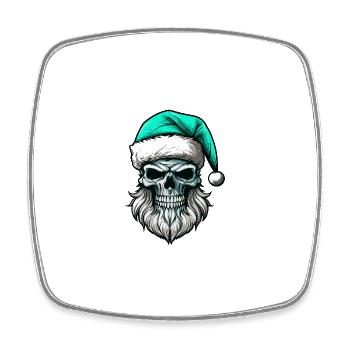 Santa Claus Skull - Square fridge magnet - white - Front