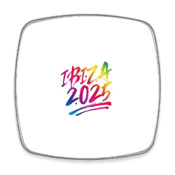 Ibiza 2025 Colorful - Square fridge magnet - white - Front