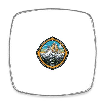 Mountains Nature - Square fridge magnet - white - Front