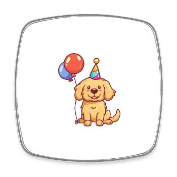 Golden Retriever Dogs Birthday Comic - Square fridge magnet - white - Front