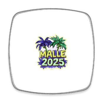 Malle 2025 Urlaub - Viereckiger Kühlschrankmagnet - Weiß - Vorne