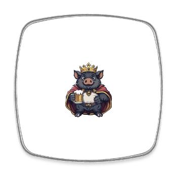 Pork Beer Funny Wild Boar - Square fridge magnet - white - Front