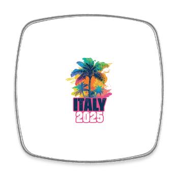 Italie 2025 Palmiers de vacances - Magnet carré - blanc - Devant