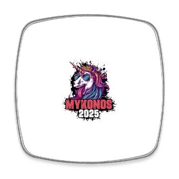 Mykonos 2025 Unicorn - Square fridge magnet - white - Front