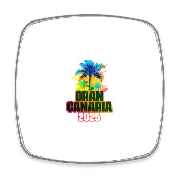 Gran Canaria 2025 Colorful Palm Trees - Square fridge magnet - white - Front