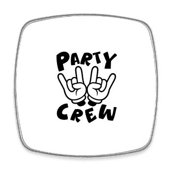 Party Crew Hand Lustig - Viereckiger Kühlschrankmagnet - Weiß - Vorne