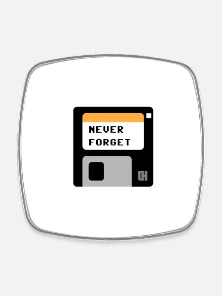 Diskette schwarz - Viereckiger Kühlschrankmagnet - Weiß