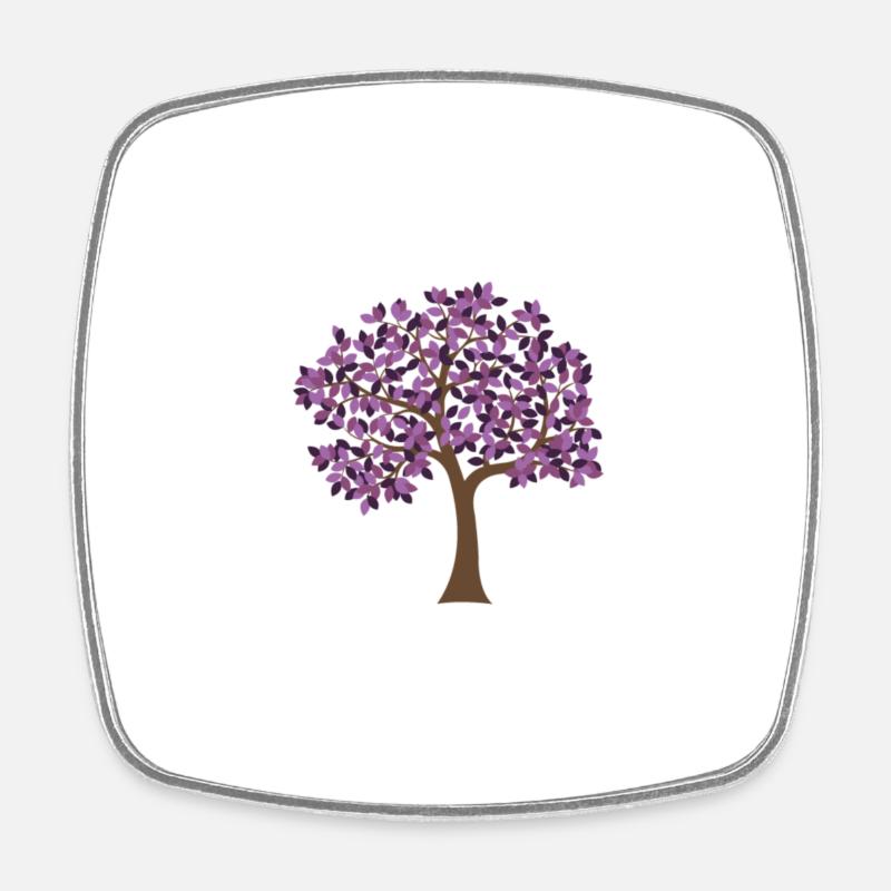 purple tree - Square fridge magnet - white