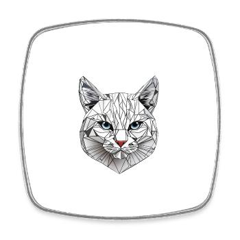 Polygon Géométrie Cat - Magnet carré - blanc - Devant