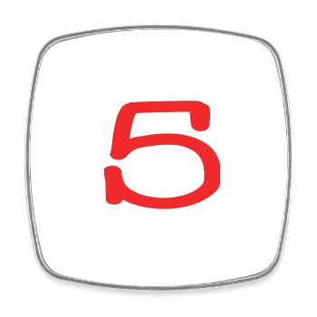 5. 5 JAHRE. 5-JÄHRIGES JUBILÄUM. 5-JÄHRIGES JUBILÄUM. 5. - Viereckiger Kühlschrankmagnet - Weiß - Vorne
