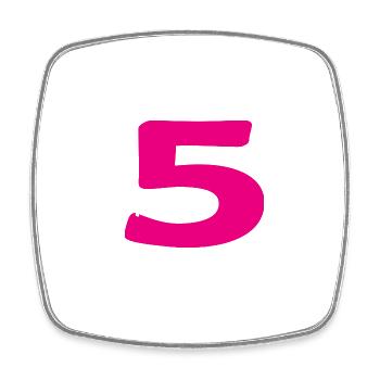 5. 5 JAHRE. 5-JÄHRIGES JUBILÄUM. 5-JÄHRIGES JUBILÄUM. 5. - Viereckiger Kühlschrankmagnet - Weiß - Vorne