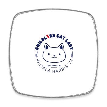 Chat sans enfant Lady Social Club Tenue - Magnet carré - blanc - Devant