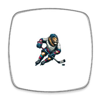 Löwe Wildkatze Eishockeyspieler Eishockeyverein - Viereckiger Kühlschrankmagnet - Weiß - Vorne