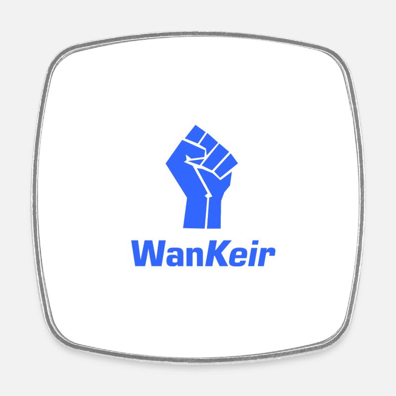 WanKeir blue - Square fridge magnet - white