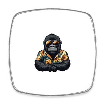 Gorilla Bande Dessinée Cool Été - Magnet carré - blanc - Devant