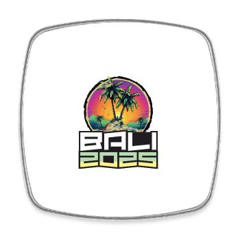 Bali 2025 Urlaub Palmen - Viereckiger Kühlschrankmagnet - Weiß - Vorne