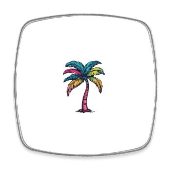 Palm Tree Multicolored - Square fridge magnet - white - Front