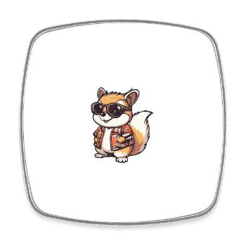 Squirrel Comic Holiday - Square fridge magnet - white - Front