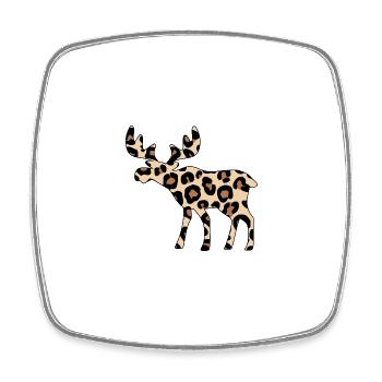 wildlife moose moose nest trend leopard - Square fridge magnet - white - Front