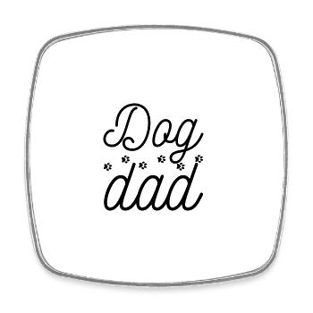 Hund Papa - Viereckiger Kühlschrankmagnet - Weiß - Vorne