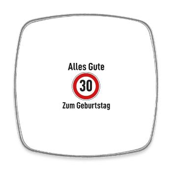 Alles Gute zum Geburtstag Straßenschild "30" - Viereckiger Kühlschrankmagnet - Weiß - Vorne