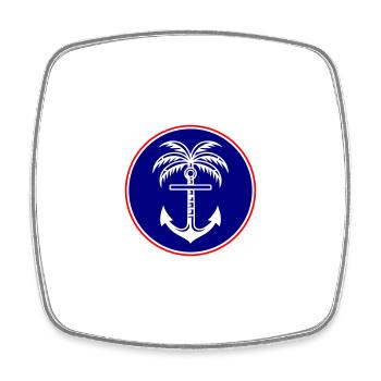 Icône d’ancre de palmier - Magnet carré - blanc - Devant