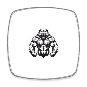 Musculation des muscles de l’ours grizzly - Magnet carré - blanc - Devant